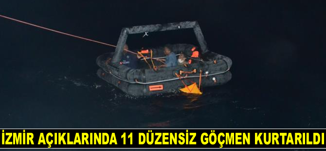 İzmir açıklarında 11 düzensiz göçmen kurtarıldı