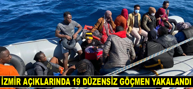 İzmir açıklarında 19 düzensiz göçmen yakalandı