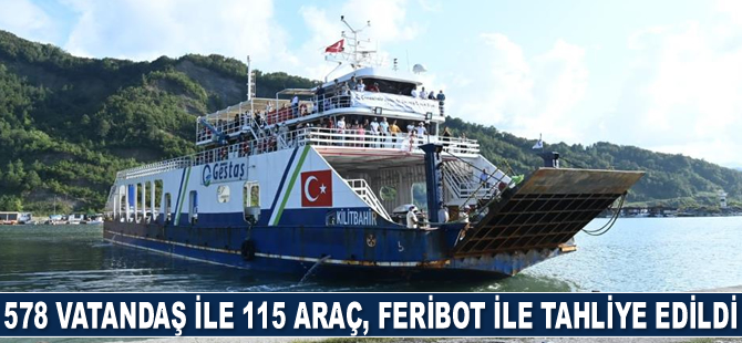 Sinop’ta 578 vatandaş ile 115 araç, feribot ile tahliye edildi