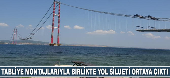 1915 Çanakkale Köprüsü’nün tabliye montajıyla yolları belirginleşmeye başladı