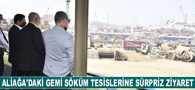 MCBÜ Rektörü Ahmet Ataç, Aliağa’daki gemi söküm tesislerini ziyaret etti