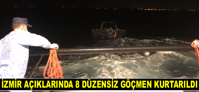 İzmir açıklarında 8 düzensiz göçmen kurtarıldı