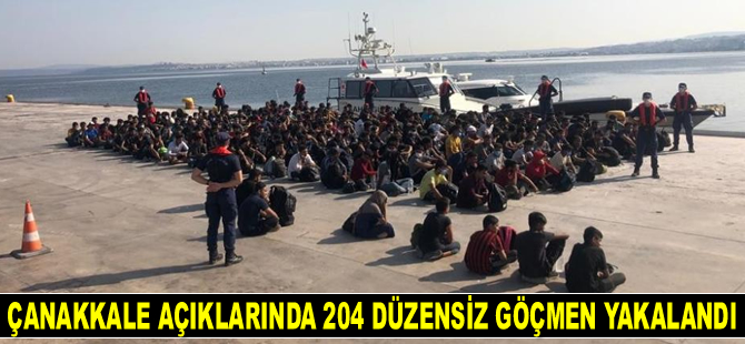Çanakkale açıklarında 204 düzensiz göçmen yakalandı