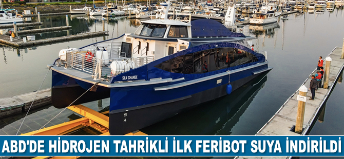ABD'de hidrojen tahrikli ilk feribot Sea Change, suya indirildi