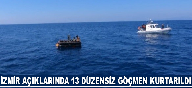 İzmir açıklarında 13 düzensiz göçmen kurtarıldı
