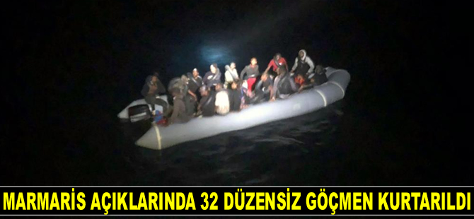 Marmaris açıklarında 32 göçmen kurtarıldı