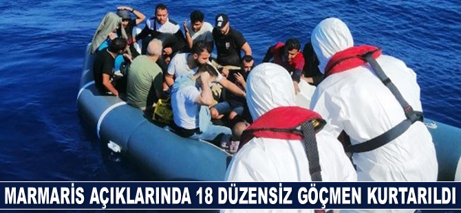 Marmaris’te 18 düzensiz göçmen kurtarıldı