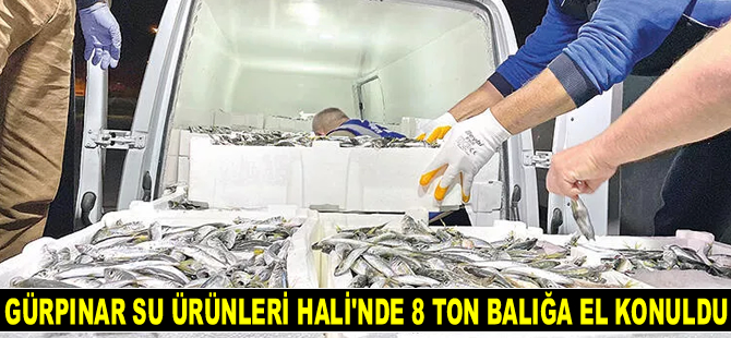 Gürpınar Su Ürünleri Hali’nde 8 ton balığa el konuldu