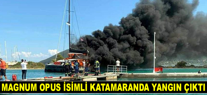Lefkada Limanı’nda Magnum Opus isimli katamaranda yangın çıktı