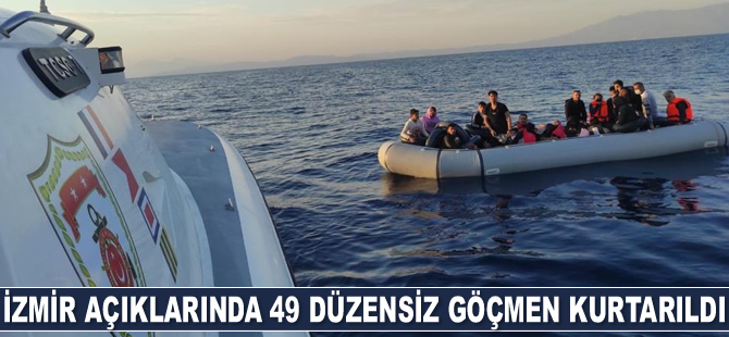 İzmir açıklarında 49 düzensiz göçmen kurtarıldı