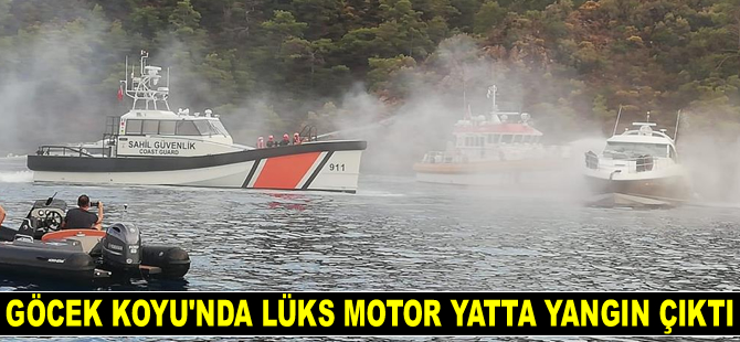 Göcek Koyu’nda lüks motor yatta yangın çıktı