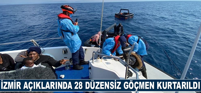 İzmir açıklarında 28 düzensiz göçmen kurtarıldı