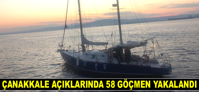 Çanakkale açılarında 58 düzensiz göçmen yakalandı