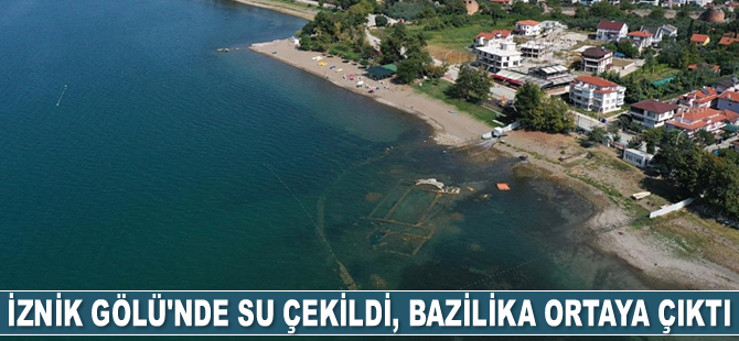 İznik Gölü'nde su çekildi, bazilika ortaya çıktı