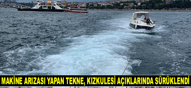 Kızkulesi açıklarında sürüklenen tekne kurtarıldı