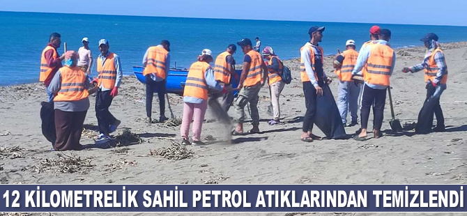 Samandağ sahilinin 12 kilometresi petrol atıklarından temizlendi