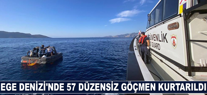 Marmaris’te 57 düzensiz göçmen kurtarıldı