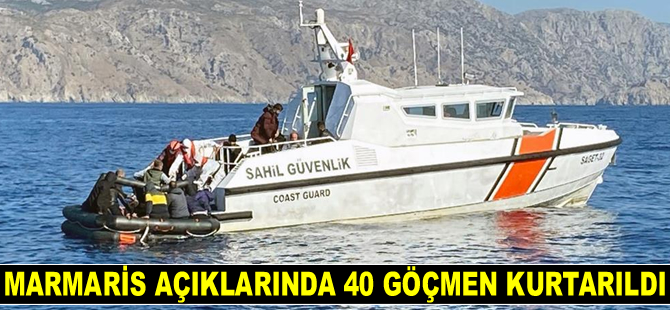 Marmaris açıklarında 40 göçmen kurtarıldı