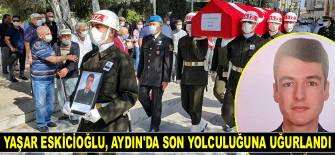 Deniz Mühendis Teğmen Yaşar Eskicioğlu, Aydın’da son yolculuğuna uğurlandı