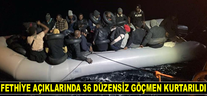 Fethiye’de 36 düzensiz göçmen kurtarıldı