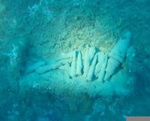 Fransız batığındaki mühimmatların gemi üstünde sergilendiği ortaya çıktı