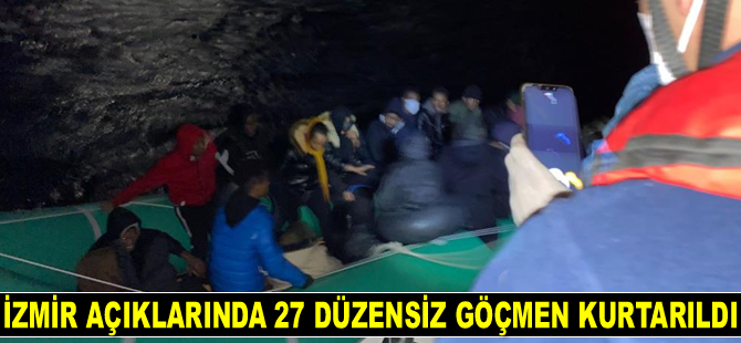 İzmir açıklarında 27 göçmen kurtarıldı