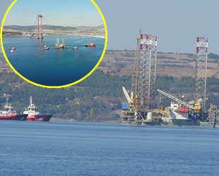 'Aras Driller' isimli platform, 1915 Çanakkale Köprüsü altından 57 metre suya batırılarak geçti