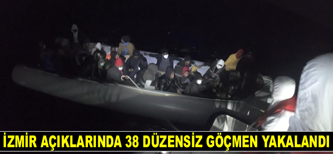 İzmir açıklarında 38 düzensiz göçmen yakalandı