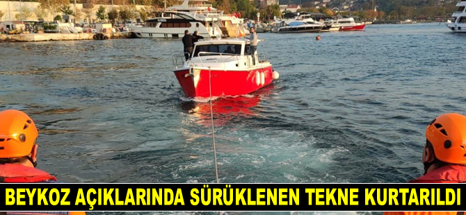 Beykoz açıklarında sürüklenen tekne kurtarıldı