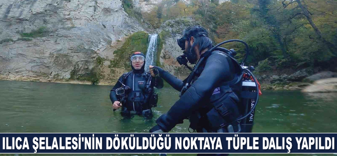 Ilıca Şelalesi'nin döküldüğü noktaya tüple dalış yapıldı