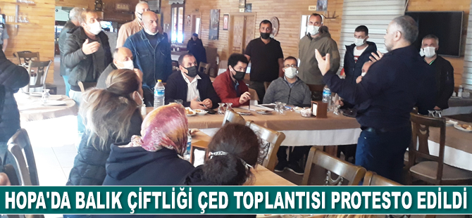 Hopa’da balık çiftliği ÇED toplantısı protesto edildi
