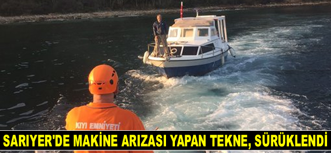 Sarıyer’de makine arızası yapan tekne, sürüklendi