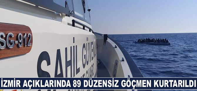 İzmir açıklarında 89 düzensiz göçmen kurtarıldı