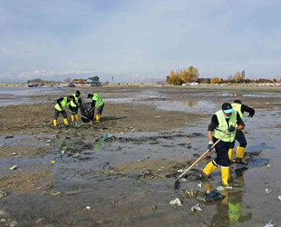 Van Gölü sahilinde 40 ton çöp toplandı