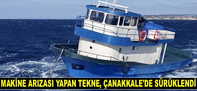 Makine arızası yapan tekne, Çanakkale Boğazı’nda sürüklendi