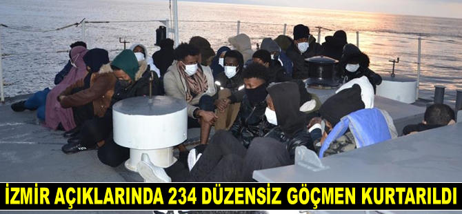 İzmir açıklarında 234 göçmen kurtarıldı