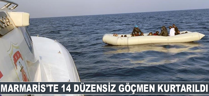 Marmaris’te 14 düzensiz göçmen kurtarıldı