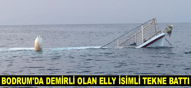 Bodrum'da demirli olan Elly isimli tekne battı