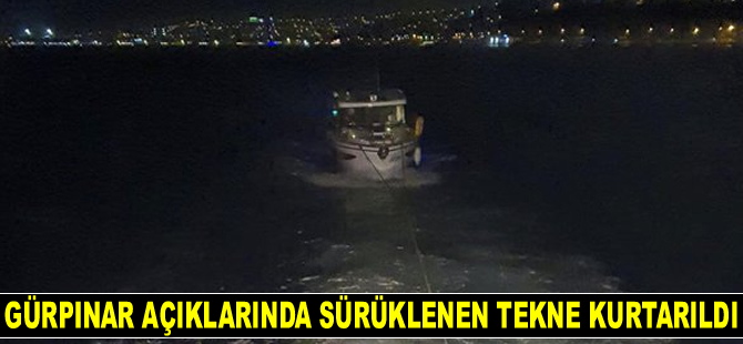 Gürpınar açıklarında sürüklenen tekne kurtarıldı
