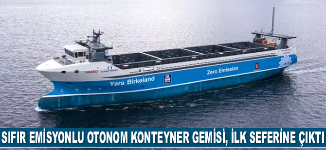 Sıfır emisyonlu otonom konteyner gemisi Yara Birkeland, ilk seferine çıktı