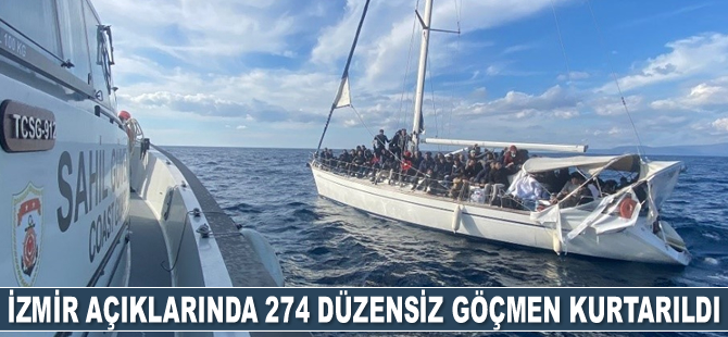 İzmir’de 274 düzensiz göçmen kurtarıldı
