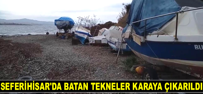İzmir’de batan tekneler karaya çıkarıldı