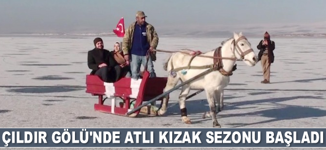 Çıldır Gölü'nde atlı kızak sezonu başladı
