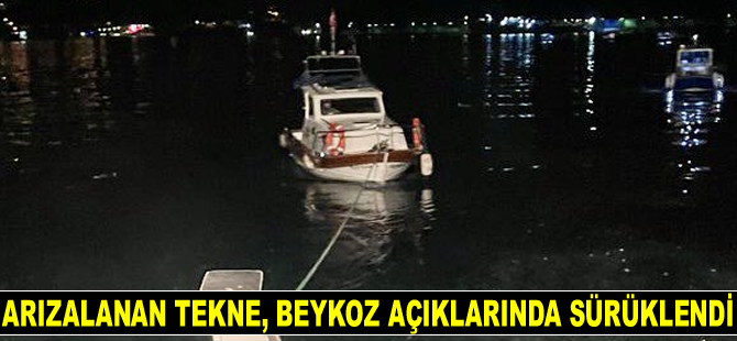 Arızalanan tekne, Beykoz açıklarında sürüklendi