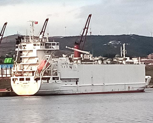 Hayvan yüklü 'Alondra' isimli gemi, Çelebi Bandırma Limanı’na yanaştı