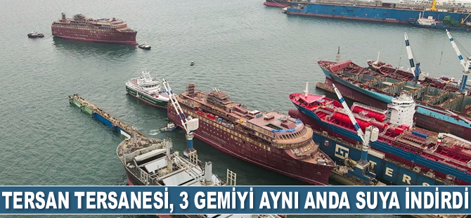 Tersan Tersanesi, 3 adet gemiyi aynı anda suya indirdi