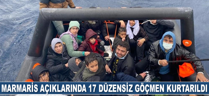 Marmaris’te 17 düzensiz göçmen kurtarıldı