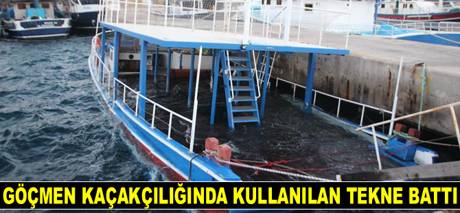 Bodrum’da göçmen kaçakçılığında kullanılan tekne battı