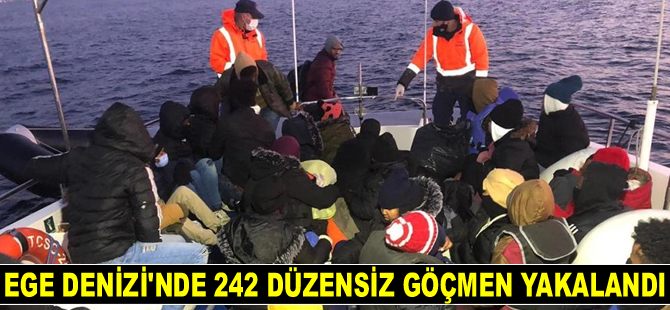 Ege Denizi’nde 242 düzensiz göçmen yakalandı