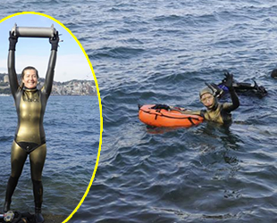 Milli sporcu Birgül Erken, İstanbul Boğazı’nda serbest dalış rekoru kırdı